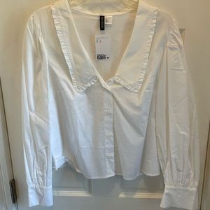 H&M White Button Up Blouse